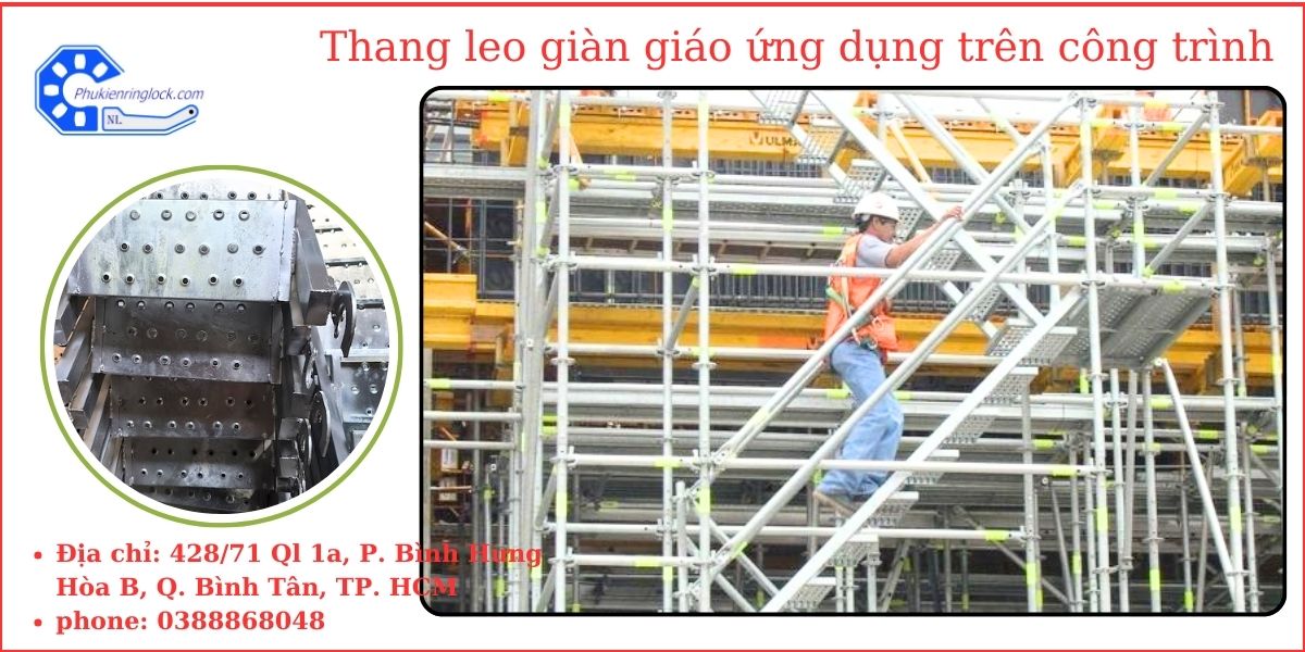 cầu thang leo ứng dụng trên giàn giáo sự kiện